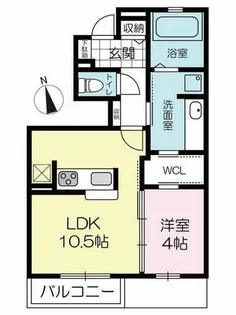セントアース桑原【1階】の間取り