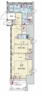 プレサンスタワー北浜【706号室】の間取り