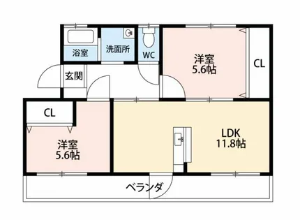一ツ木ハイツ安井【4階】の間取り