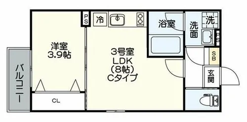ジュネス宝生町【1階】の間取り