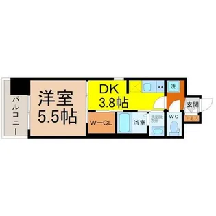 エステムコート名古屋鶴舞シエル【9階】の間取り