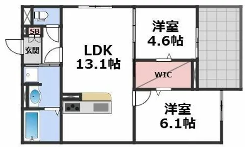 ナティサウス【1階】の間取り