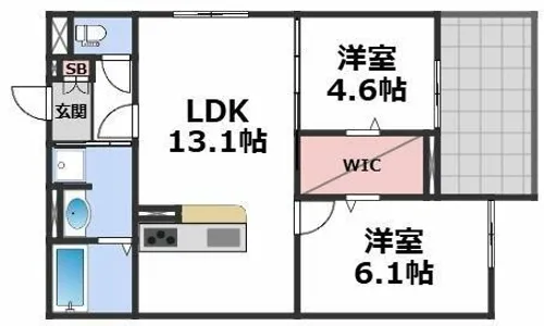 ナティサウス【1階】の間取り