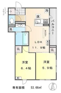 GRAMM岩倉【1階】の間取り