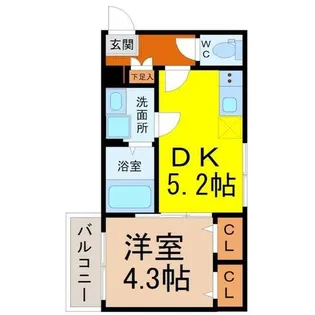 ハーモニーテラス幸心【1階】の間取り