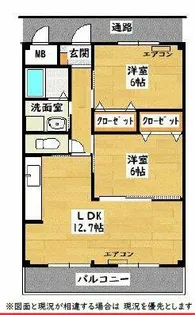 アビタシオン国府【104号室】の間取り