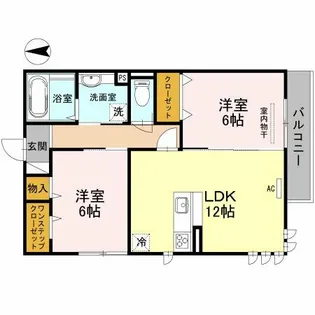 カーサベラルーナ【2階】の間取り