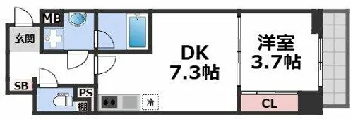 エスリードレジデンス大阪天王寺【15階】の間取り
