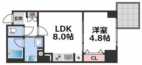 RISING Maison 本町橋【2階】の間取り