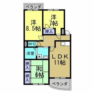 ルシアンⅡ【201号室】の間取り