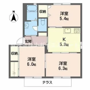 加東市梶原(シャルム 梶原 B)【1階】の間取り