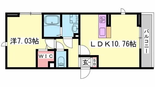 D-Place西飾磨 Abelia【103号室】の間取り