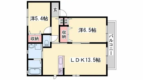 シャーメゾン玉手【201号室】の間取り