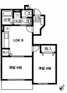 バーシア堀ノ内Ⅱ【101号室】の間取り
