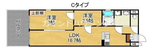 ワイハイツ栄和【3階】の間取り