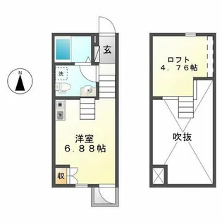 フルラージュ(Fleurage【2階】の間取り