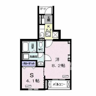 グランペ西ノ山【1階】の間取り