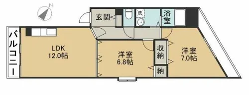 グランドステイ須ヶ口【B-1号室】の間取り