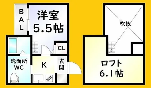 RideⅡ【2階】の間取り