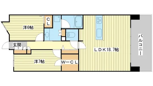 エスリード姫路【1305号室】の間取り