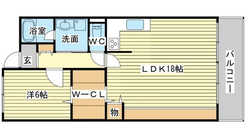 グローバル高田【3-F号室】の間取り
