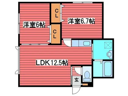 ガーディニア羊ヶ丘A棟【301号室】の間取り