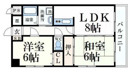 リバーサイド白鷺【3階】の間取り