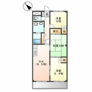 ロイヤルヒルズ向陽A【2階】の間取り