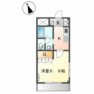 フラワーハイツ松本【1階】の間取り