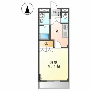 エスフィールドアサマ【1階】の間取り