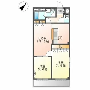 パレット伏見【1階】の間取り