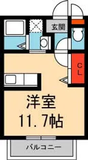 1Kの間取り画像