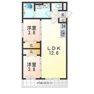 AVANTIO HONMACHI【1階】の間取り