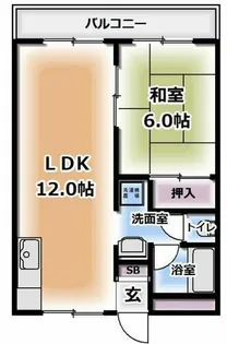 大一南野口マンション【3階】の間取り