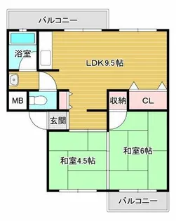 狭山遊園ハイツ5号棟【5階】の間取り