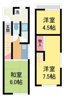 兵庫県川西市霞ケ丘2丁目【テラスハウス】の間取り