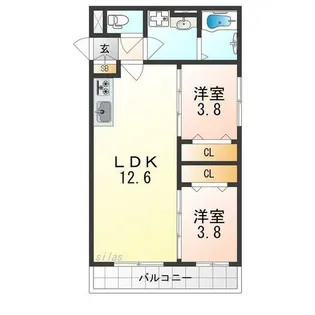 AVANTIO HONMACHI【3階】の間取り