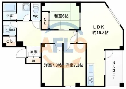 シオンズガーデン花川【1階】の間取り