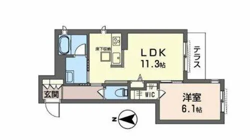ル ボヌール ヤエ【1階】の間取り