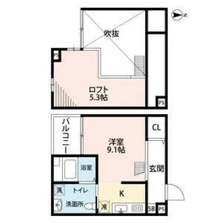 エスポワールOSUGI【203号室】の間取り