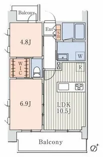 Gloria Terrace Duo【501号室】の間取り