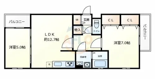 KTIレジデンス天神ノ森【1階】の間取り