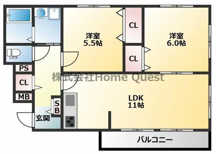 アンフルールⅡ番館【1階】の間取り