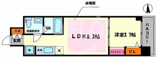 アーバネックス難波WEST【4階】の間取り