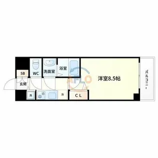 AZURE ESAKA【7階】の間取り