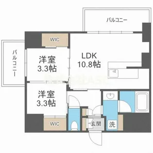 セレニテフラン難波【2階】の間取り