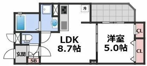フォレストクリエオーレ中川【2階】の間取り