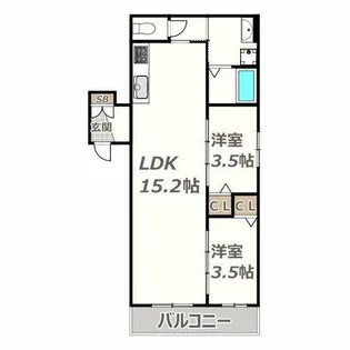 TIO長居公園南【204号室】の間取り