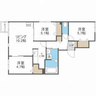 マイルーム琴似【203号室】の間取り