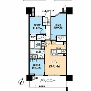摩耶シティSTATION BLOOM【8階】の間取り